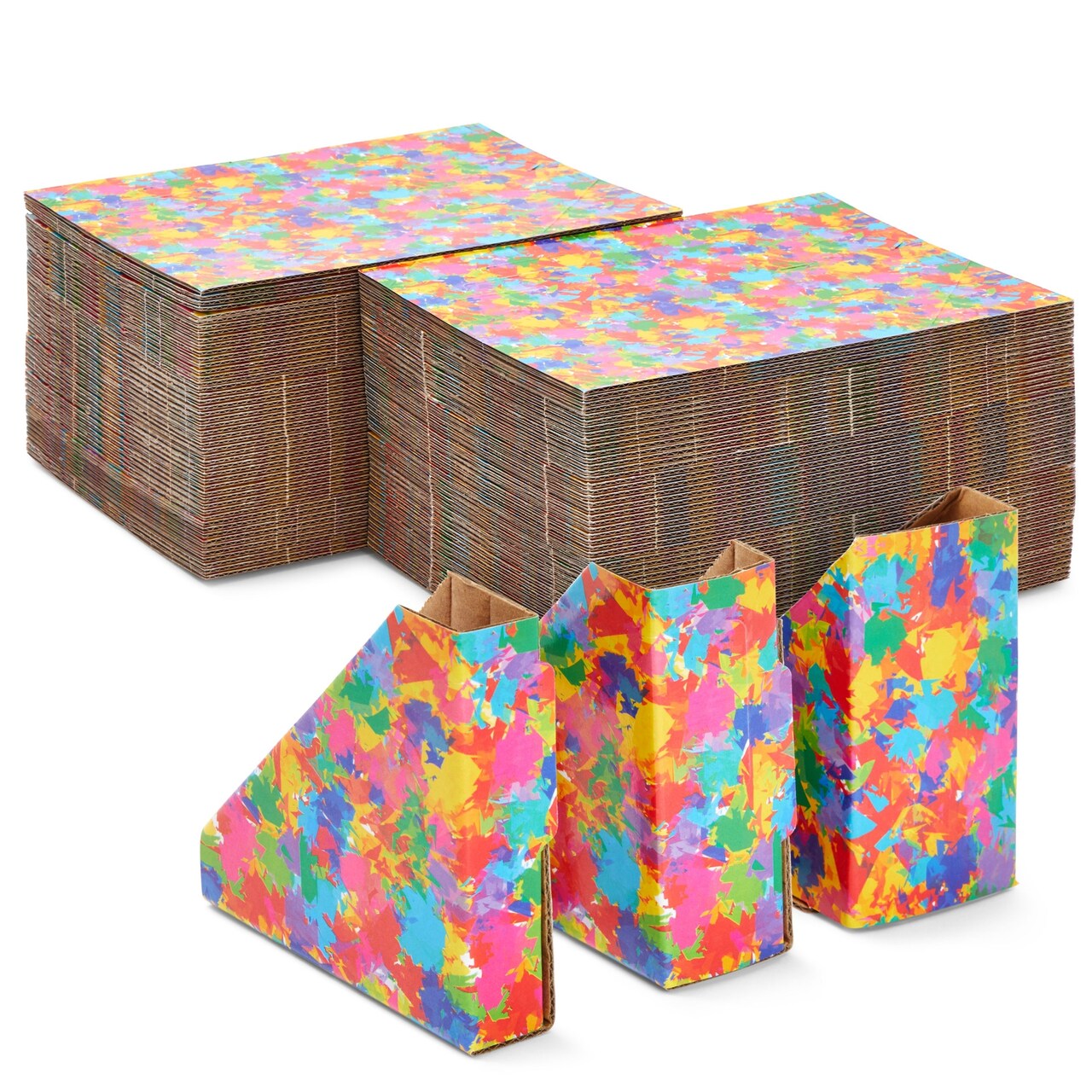 100 Pack Picture Frame Corner Protectors for Shipping Art, Adjustable Cardboard Edges for Moving, Multicolored (Fits 1", 1.5", 2.2" Frames)